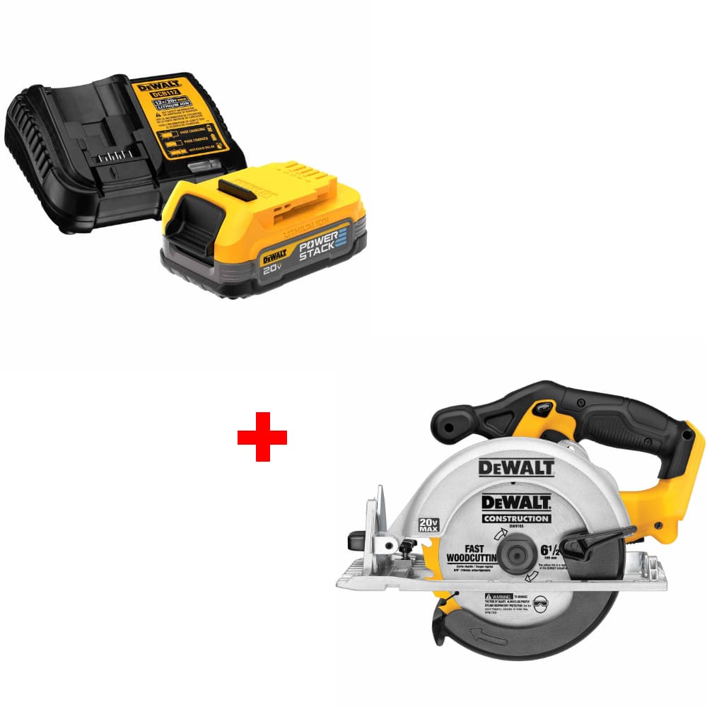 DeWalt DCBP034C 20V MAX Starter Kit w/ DCS391B 20V MAX Circ Saw, Bare