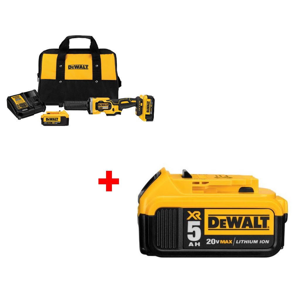 DeWalt DCG426M2 20V Max Die Grinder Kit W/ FREE DCB205 20V MAX Battery Pack