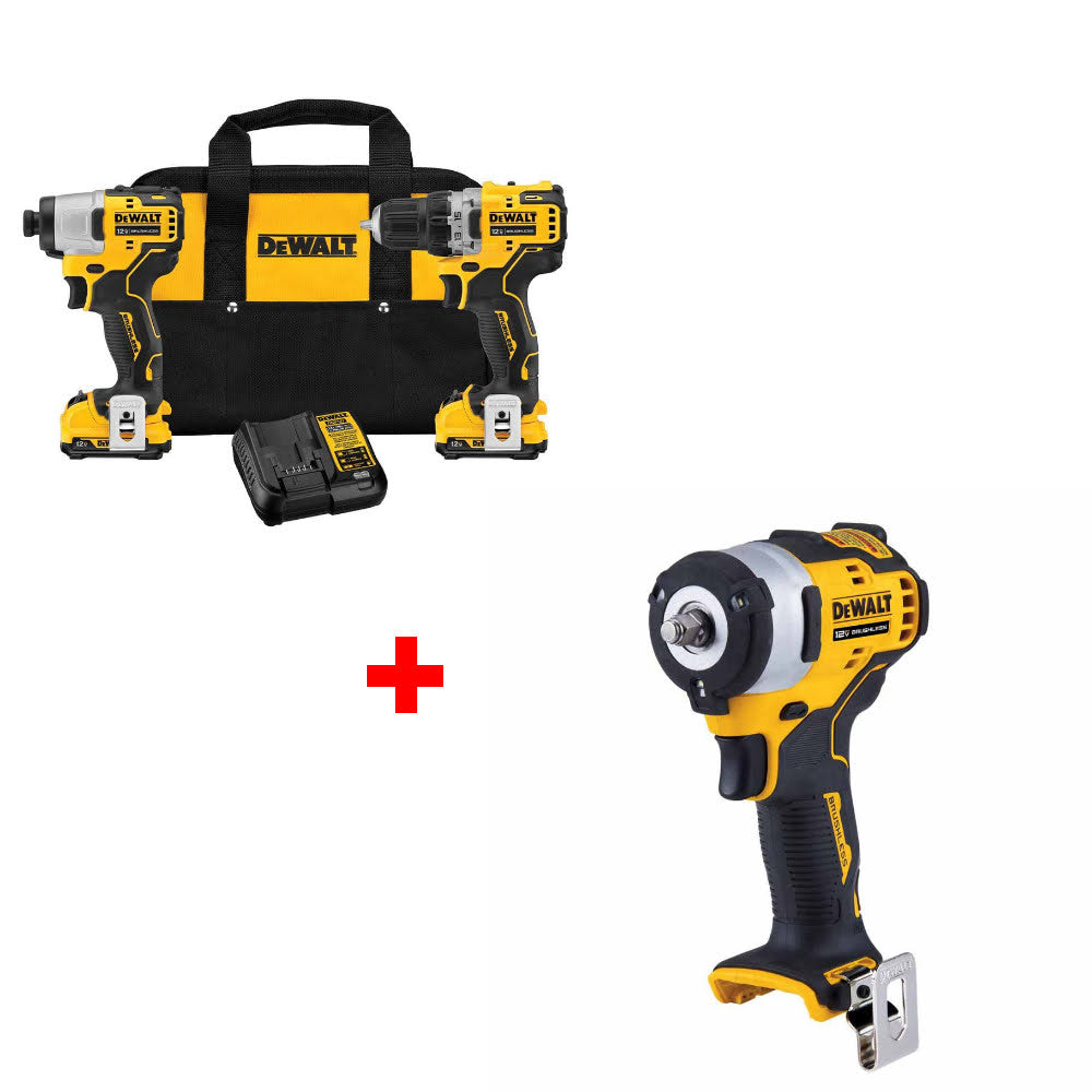 DeWalt DCK221F2 12V MAX 2-Tool Combo Kit w/ FREE DCF903B 12V MAX Impact Wrench