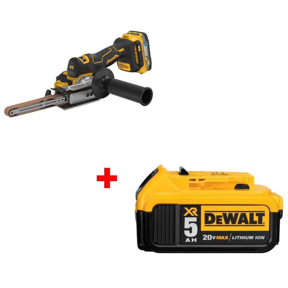 DeWalt DCM200E1 20V XR Bandfile Kit W/ FREE DCB205 20V MAX XR 5Ah Battery Pack