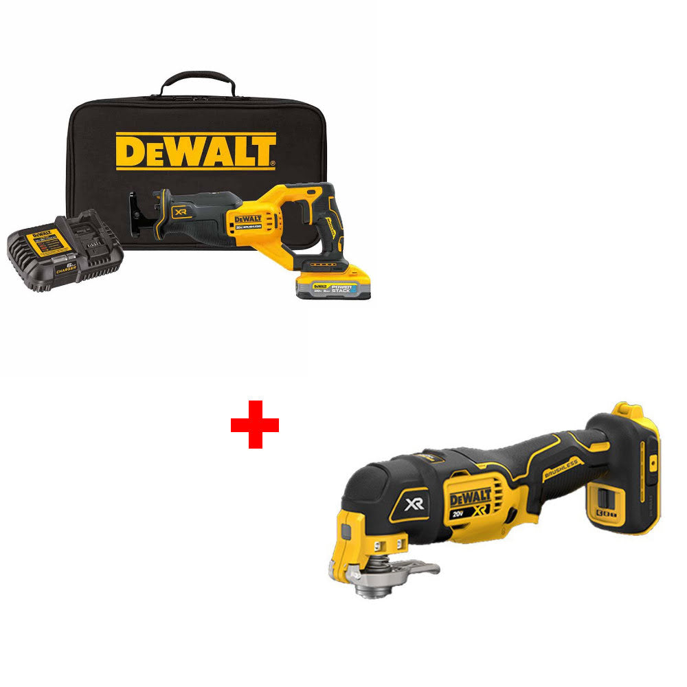 DeWalt DCS382H1 20V Max XR Recip Saw Kit W/ FREE DCS356B 20V MAX Multi-Tool