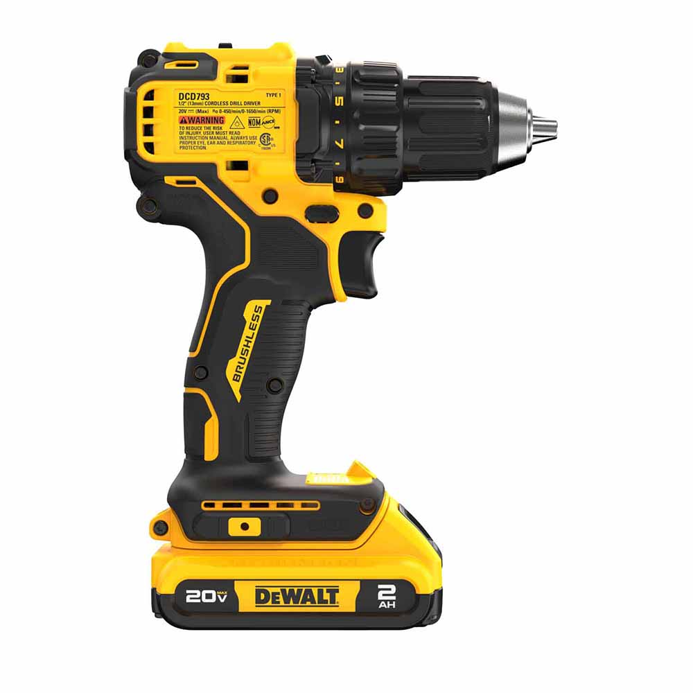 DeWalt DCD793D1 20V MAX Brushless Cordless 1/2 in. Drill/Driver Kit