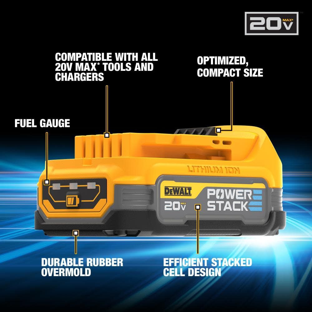 DeWalt DCF840E1 20V Impact Driver with PowerStack Battery