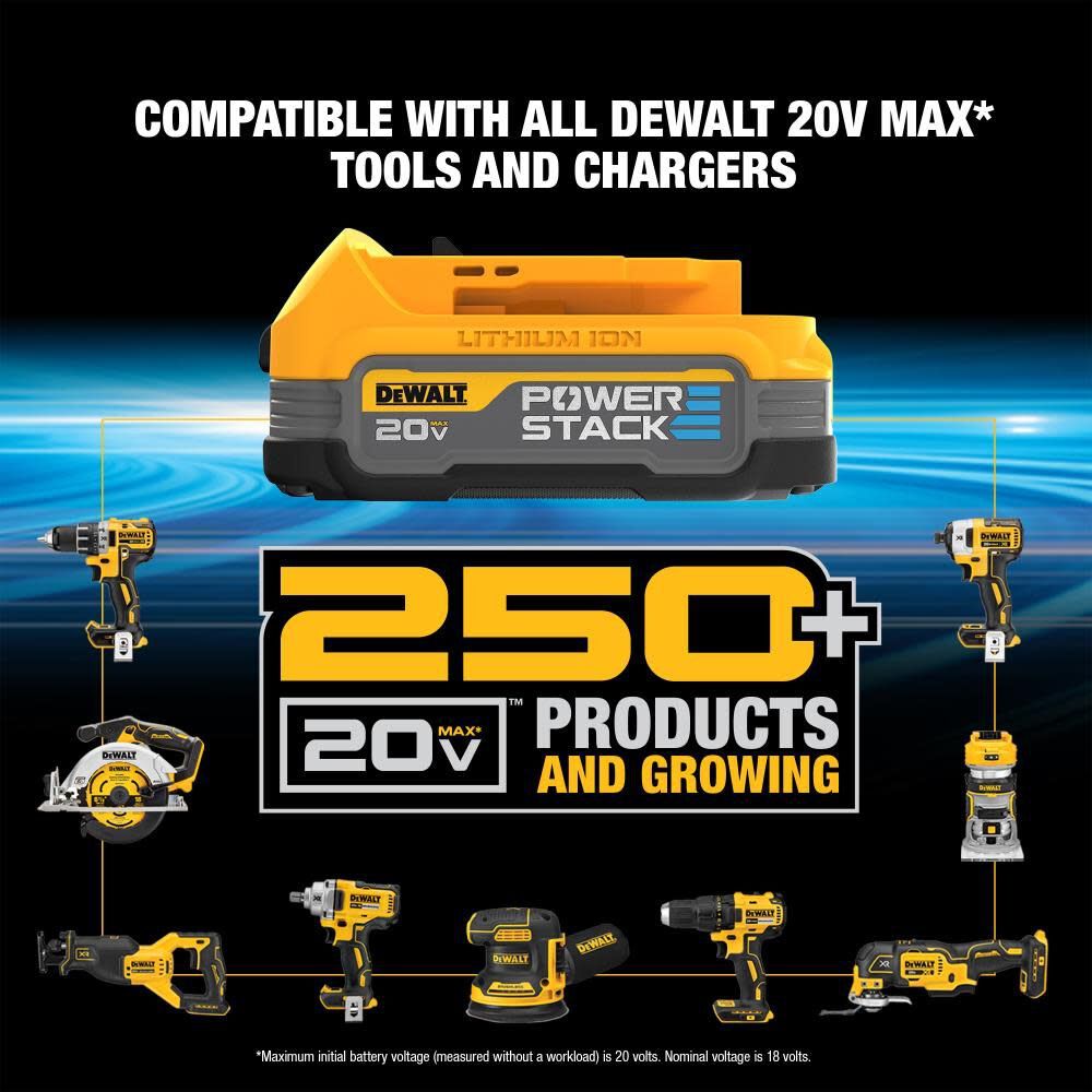 DeWalt DCF840E1 20V Impact Driver with PowerStack Battery