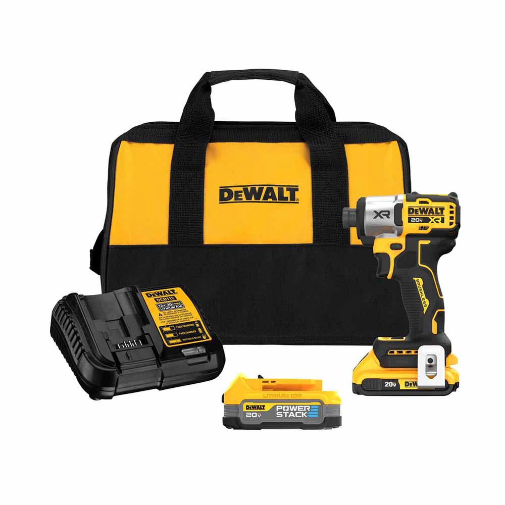 DeWalt DCF845D1E1 20V MAX XR 1/4 in. 3-Speed Impact Driver with DEWALT POWERSTACK Kit