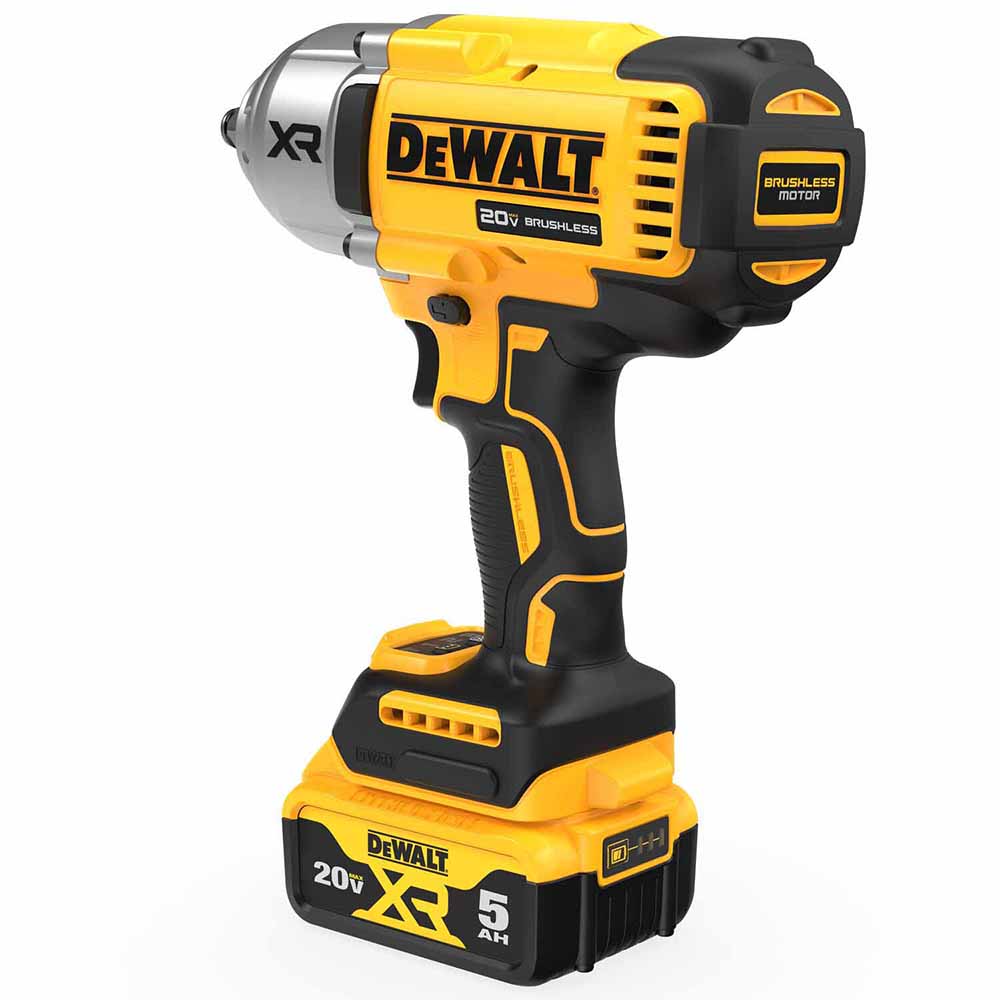 DeWalt DCF900P2 20V MAX* XR 1/2 In. High Torque Impact Wrench with Hog Ring Anvil with (2) 5.0 Ah Battery & Charger Kit