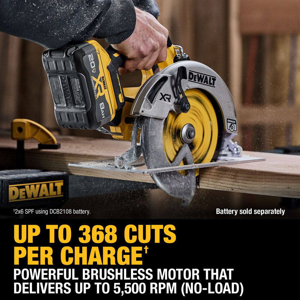 DeWalt DCS590B 20V Max XR Brushless Cordless 7-1/4" Circular Saw (Tool Only) - 8