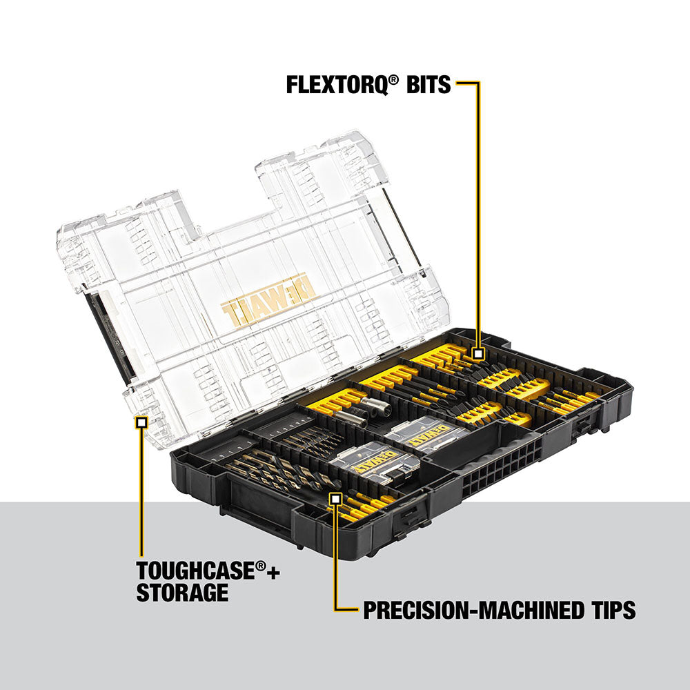 DeWalt DWANGFT100SET FLEXTORQ Drilling and Driving Bit Set w/ Case, 100-Pack - 6