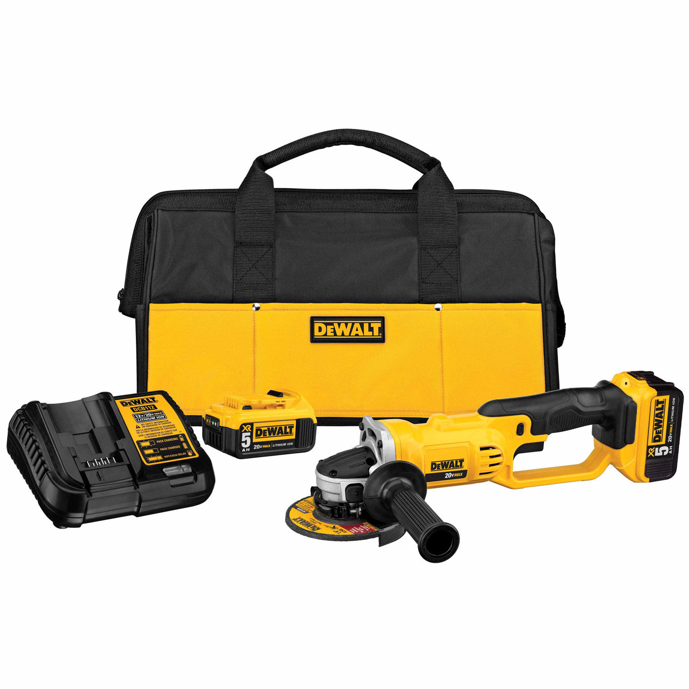 Dewalt DCG412P2 4-1/2"/ 5" 20V Max Li Ion Grinder Cut-Off  Tool Kit (5.0 Ah)