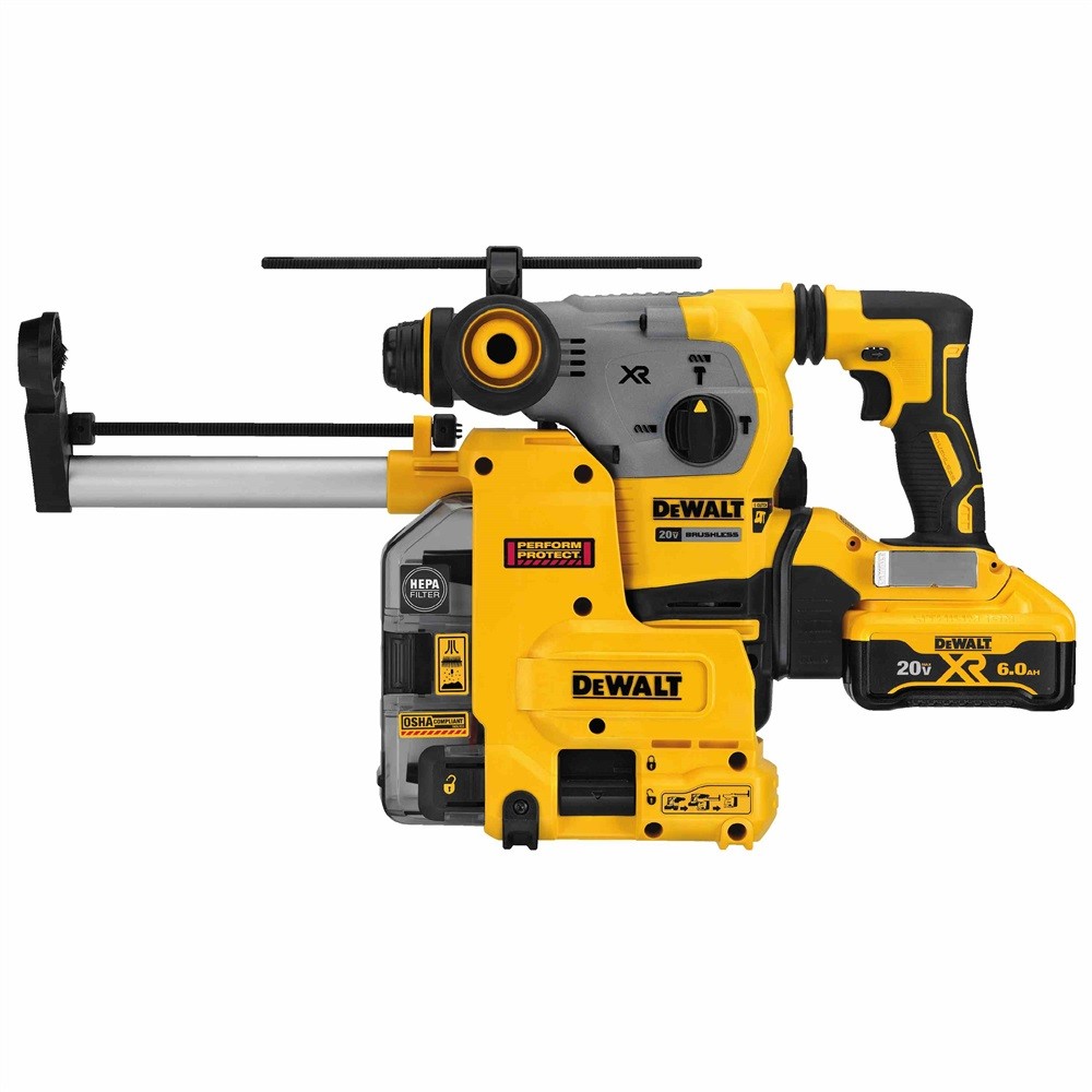 DeWalt DCH293R2DH 20V MAX XR Brushless 1-1/8" SDS Plus Rotary Hammer Kit with Dust Collection